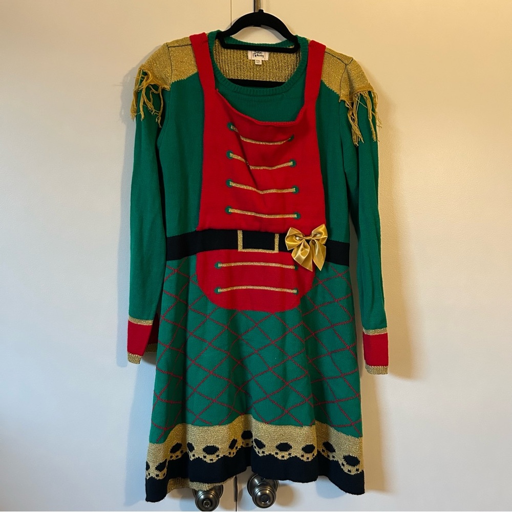 Nutcracker Green and Red Holiday Dress, XXL